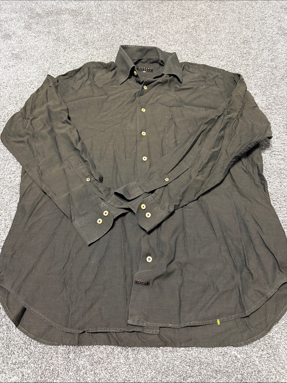 Robert Talbott Olive-Green Long Sleeve Button-Down Shirt